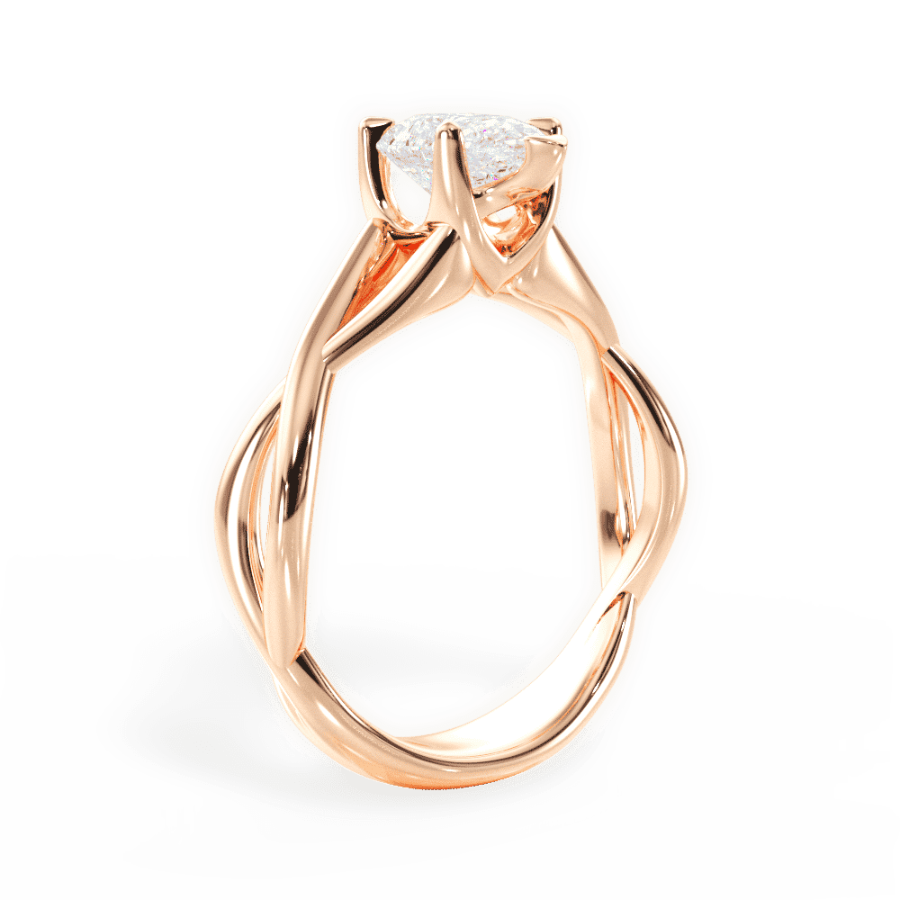 14kt Rose Gold/18kt Rose Gold/pear/front