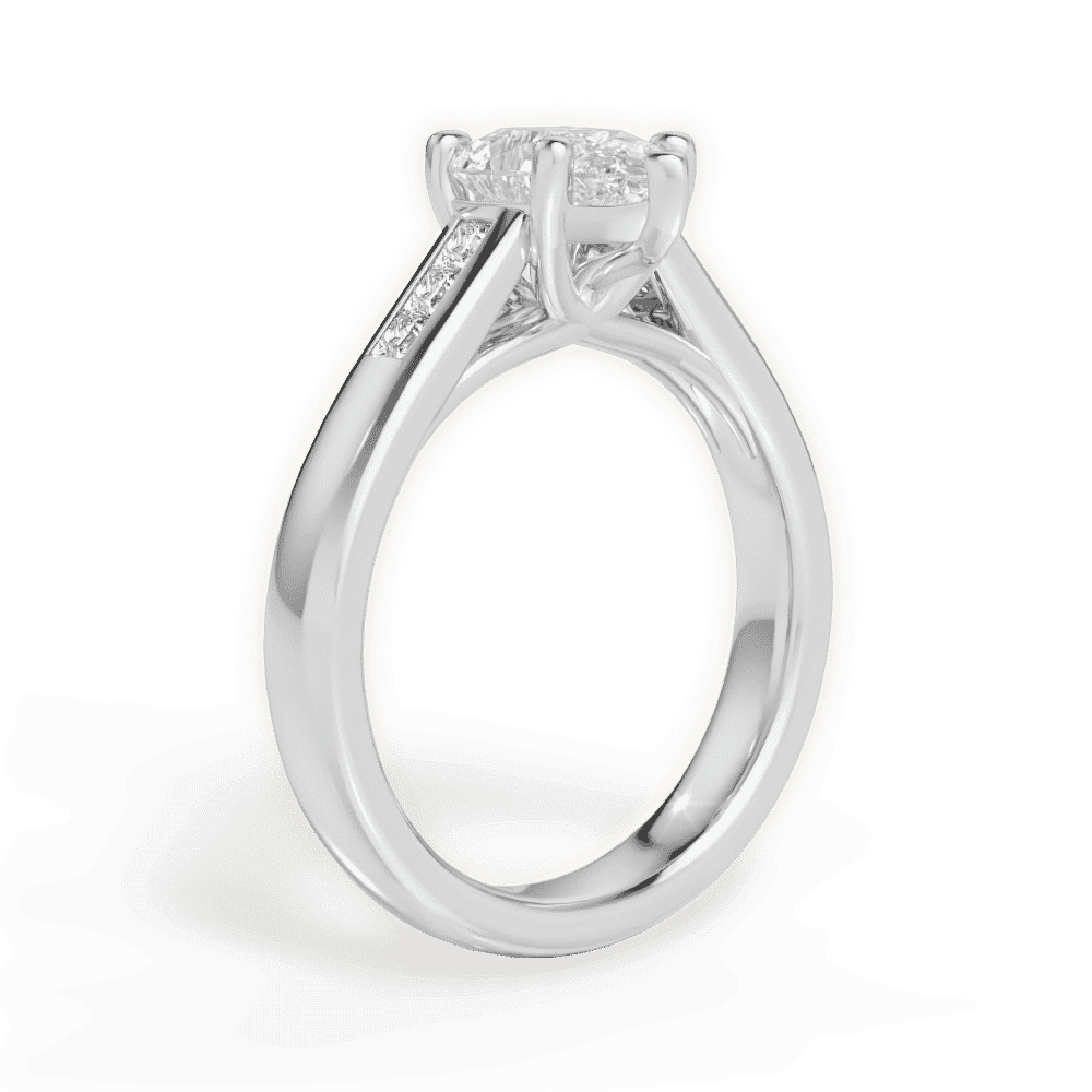 14kt White Gold/18kt White Gold/Platinum/pear/front