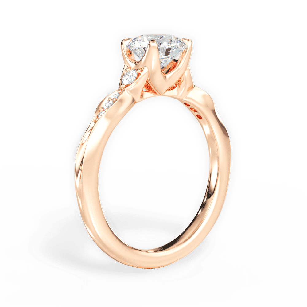 14kt Rose Gold/18kt Rose Gold/round/front