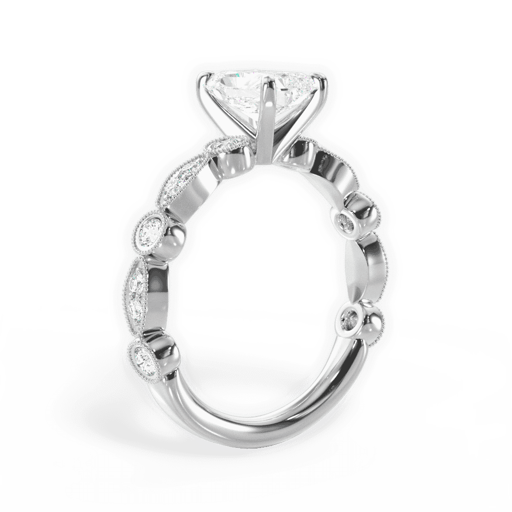 14kt White Gold/18kt White Gold/Platinum/radiant/front