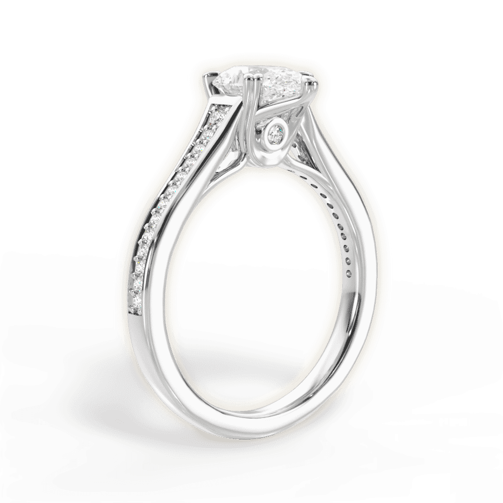 14kt White Gold/18kt White Gold/Platinum/pear/front