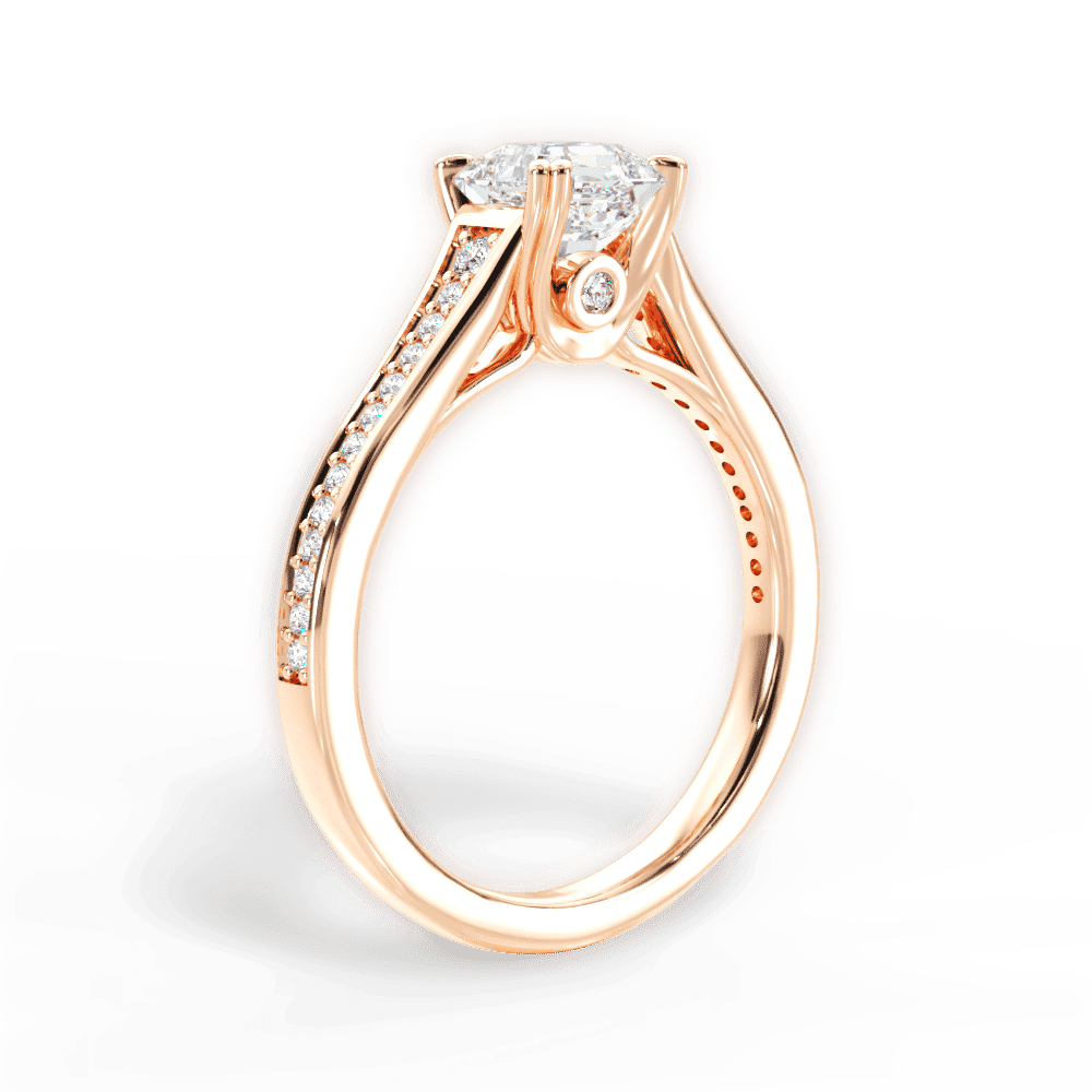 14kt Rose Gold/18kt Rose Gold/asscher/front
