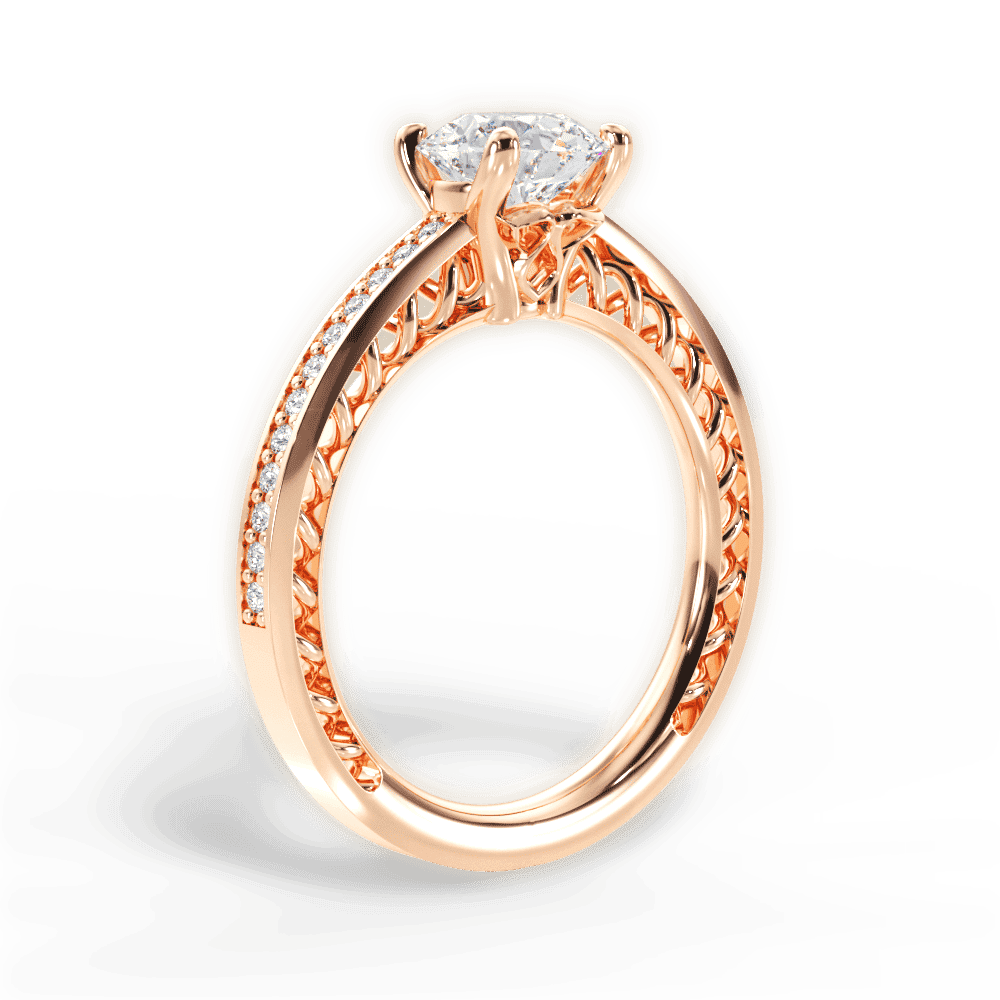 14kt Rose Gold/18kt Rose Gold/round/front
