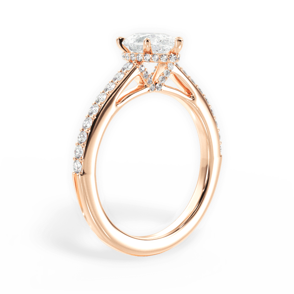 14kt Rose Gold/18kt Rose Gold/pear/front