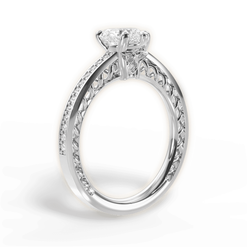 14kt White Gold/18kt White Gold/Platinum/heart/front