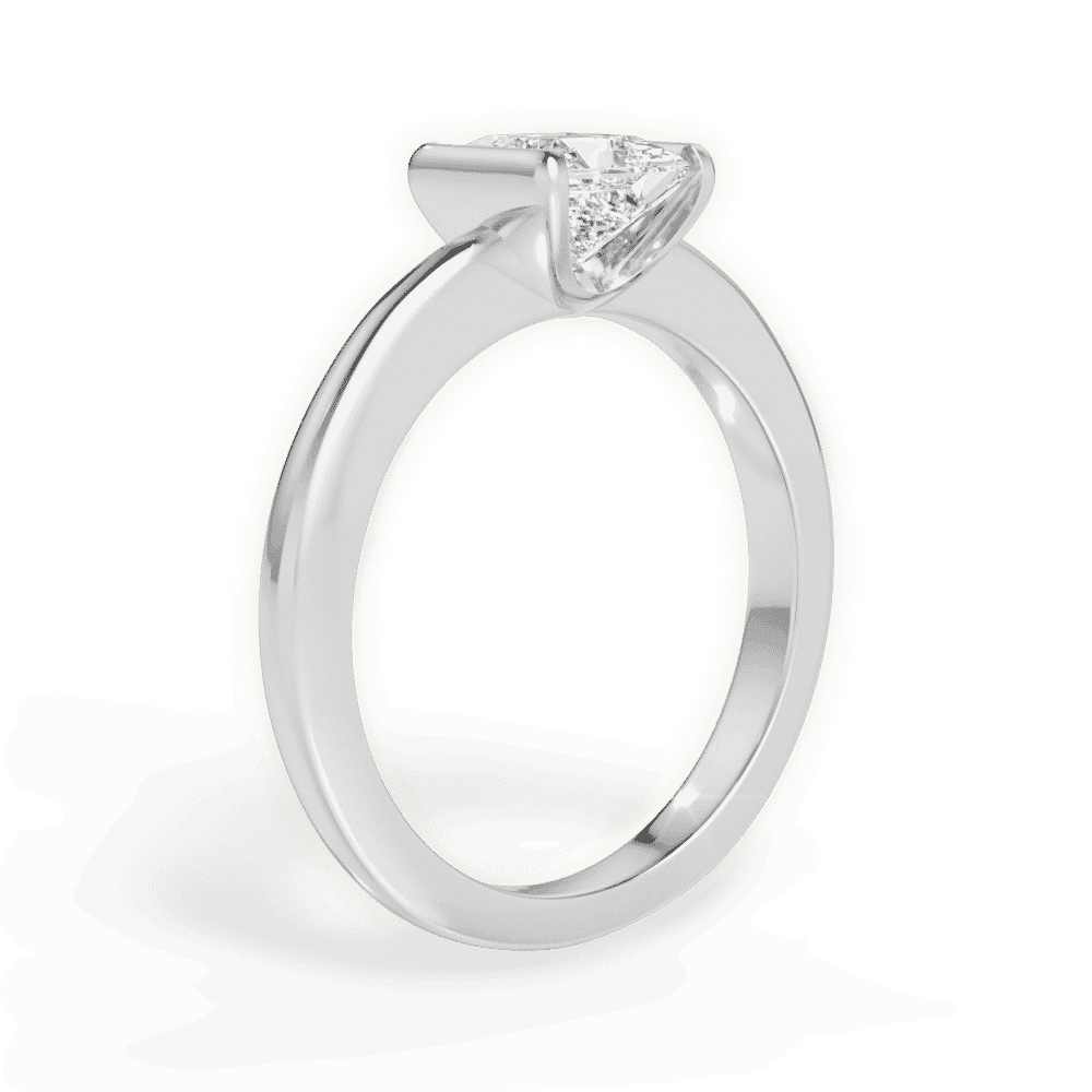 14kt White Gold/18kt White Gold/Platinum/princess/front