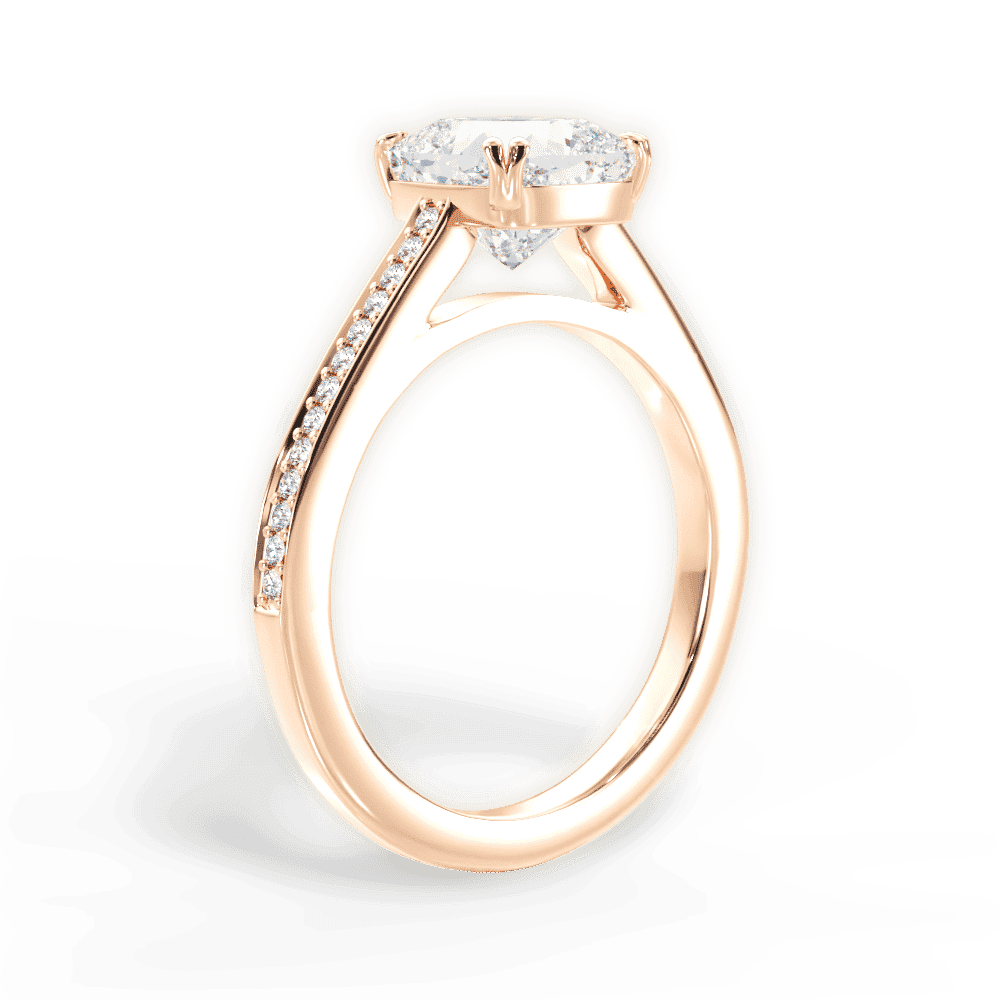 14kt Rose Gold/18kt Rose Gold/cushion/front