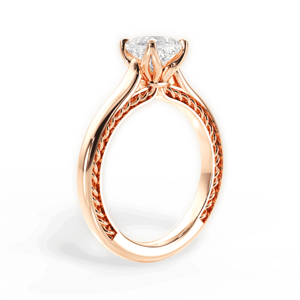 14kt Rose Gold/18kt Rose Gold/cushion/front