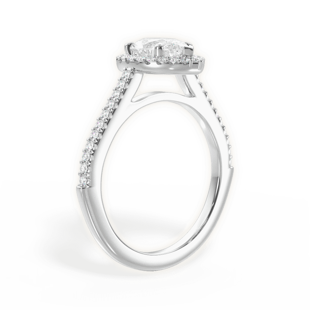 14kt White Gold/18kt White Gold/Platinum/pear/front