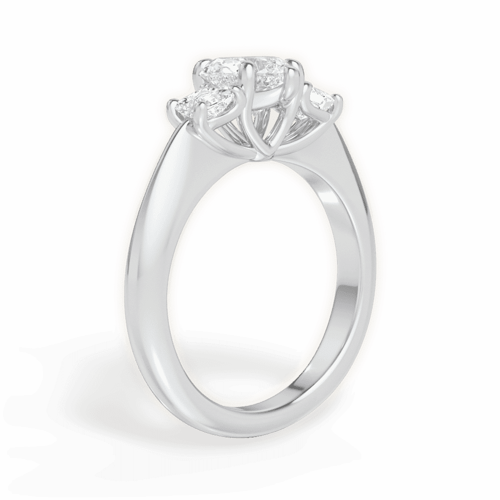 14kt White Gold/18kt White Gold/Platinum/heart/front