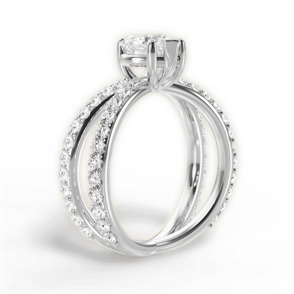 14kt White Gold/18kt White Gold/Platinum/heart/front