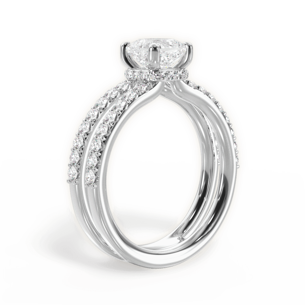 14kt White Gold/18kt White Gold/Platinum/cushion/front