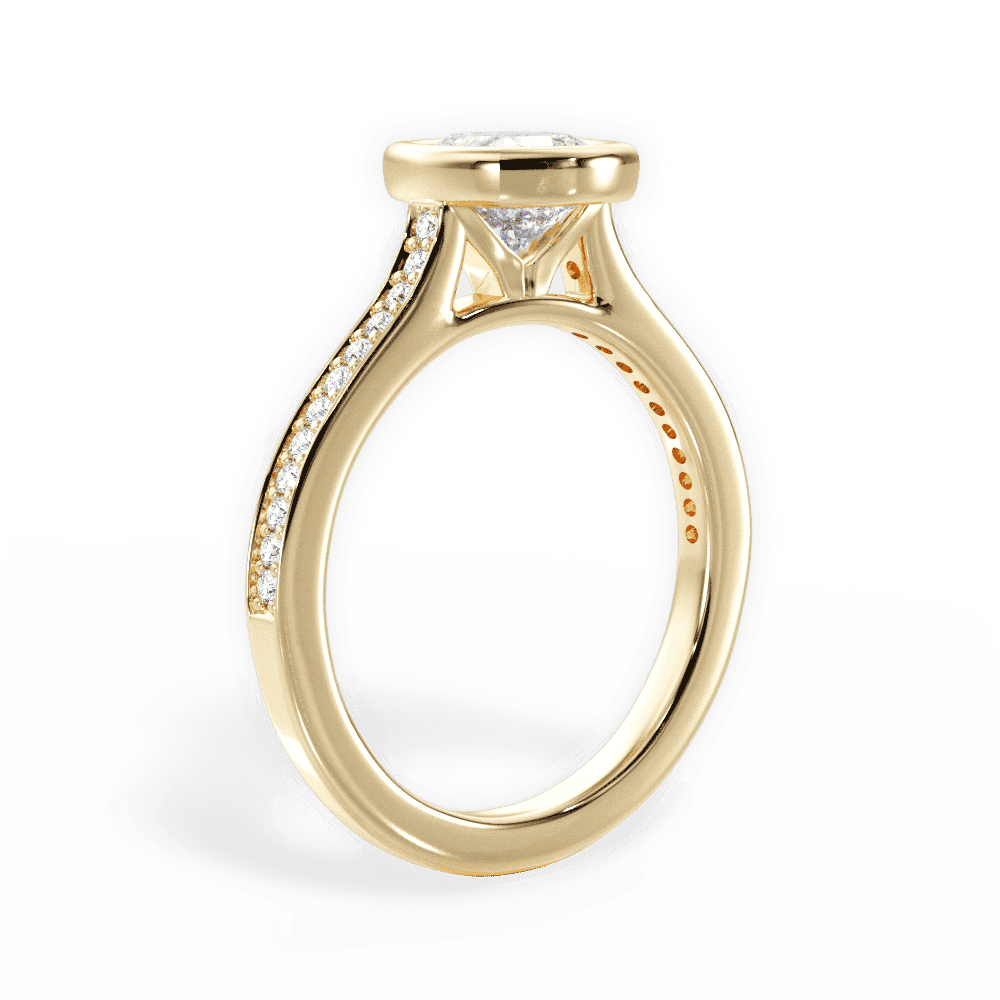 14kt Yellow Gold/18kt Yellow Gold/cushion/front