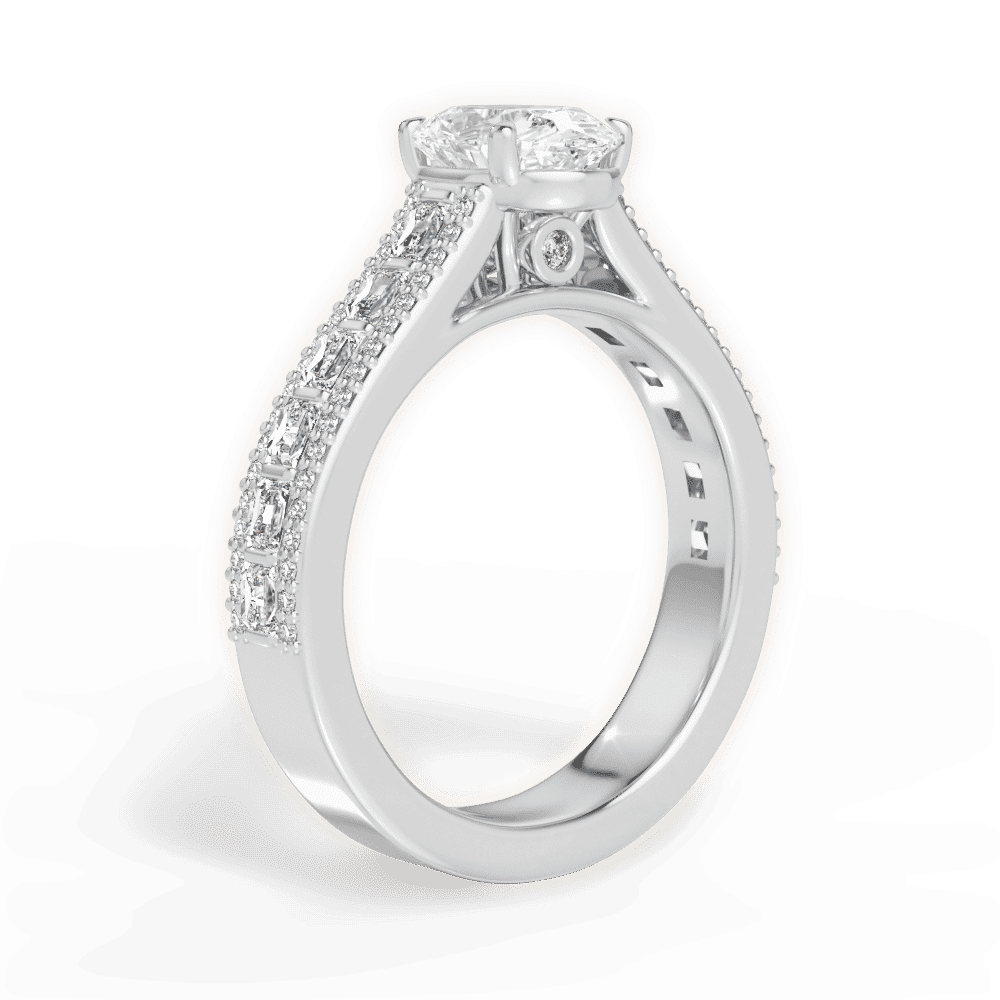 14kt White Gold/18kt White Gold/Platinum/oval/front