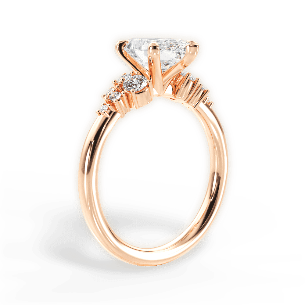 14kt Rose Gold/18kt Rose Gold/marquise/front