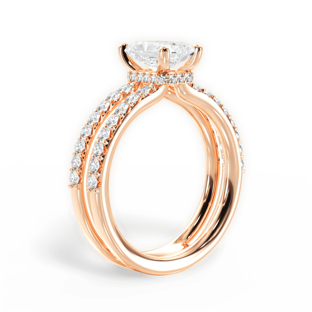 14kt Rose Gold/18kt Rose Gold/radiant/front