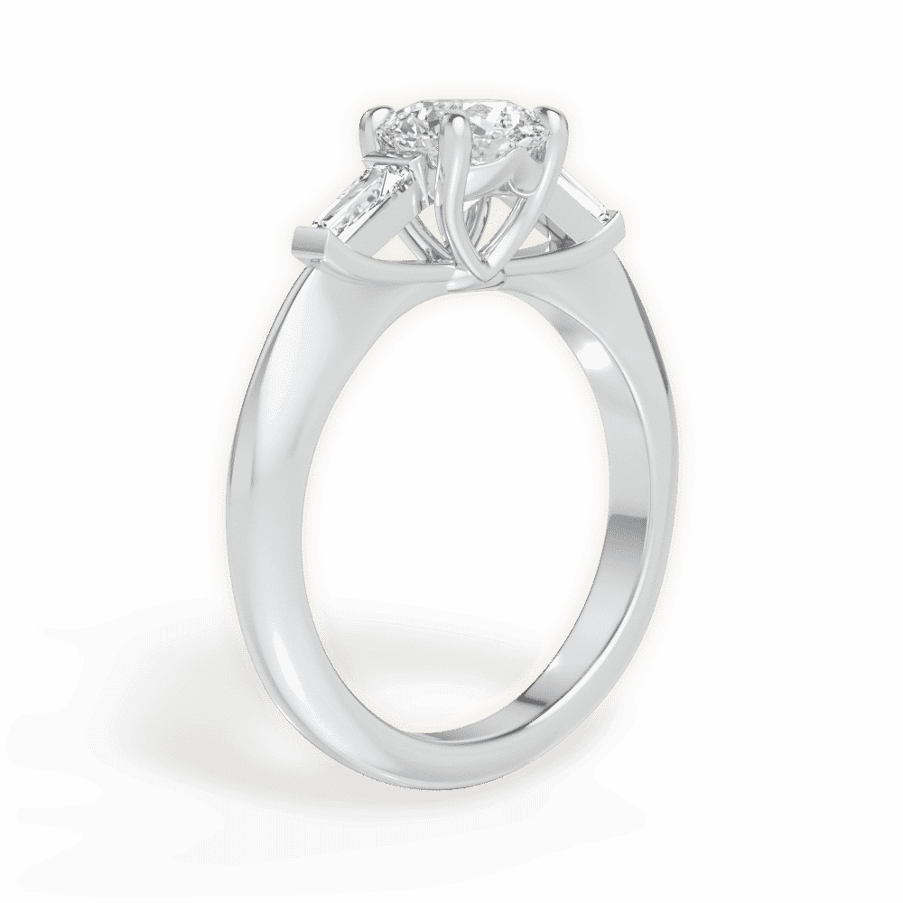 14kt White Gold/18kt White Gold/Platinum/round/front