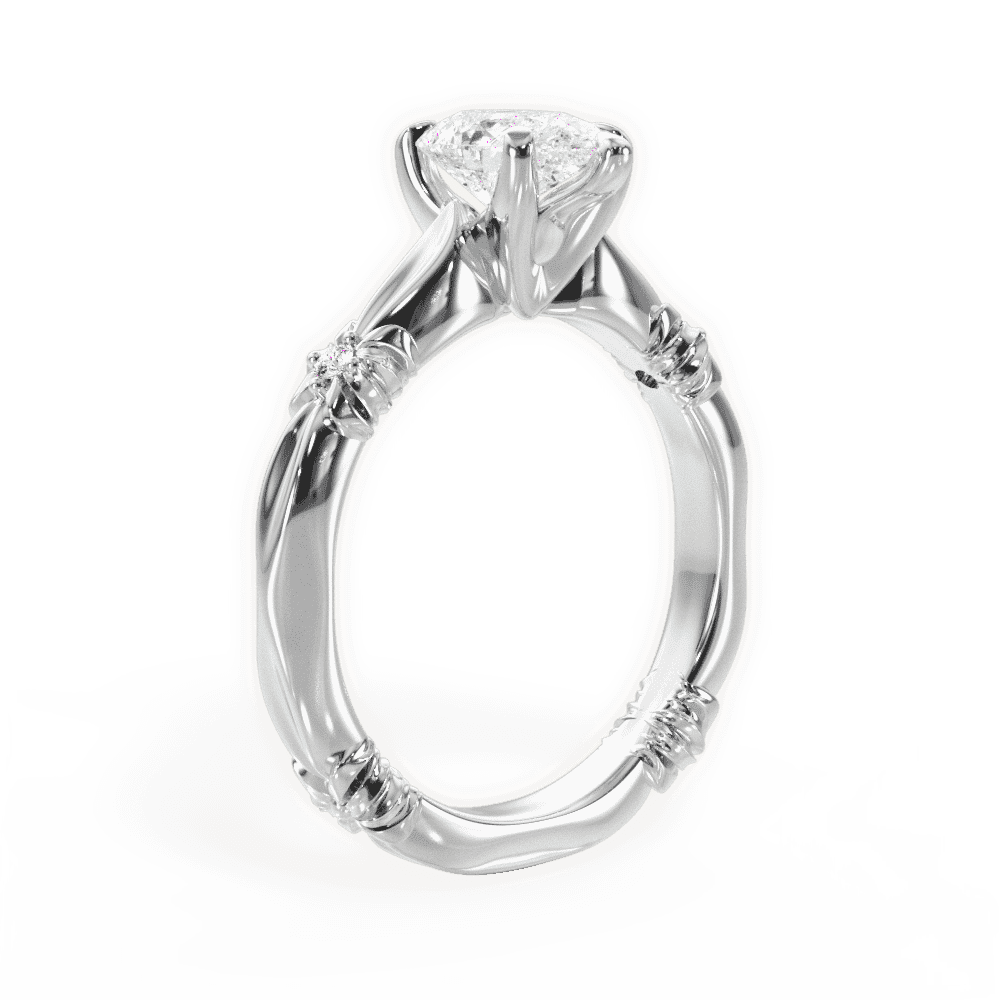 14kt White Gold/18kt White Gold/Platinum/pear/front