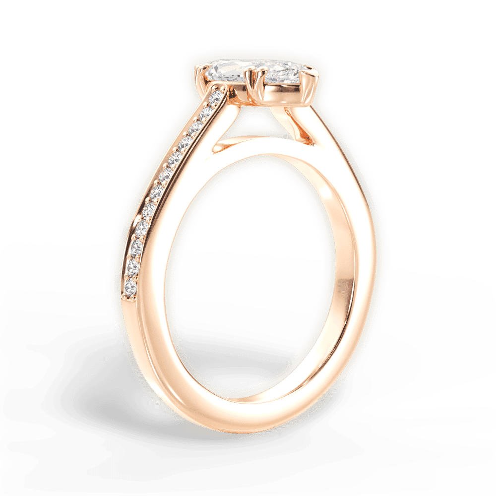 14kt Rose Gold/18kt Rose Gold/marquise/front