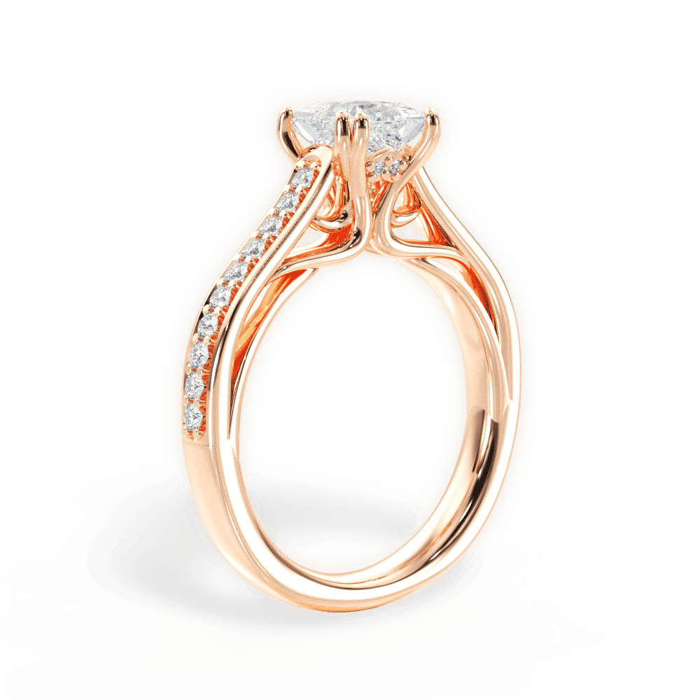 14kt Rose Gold/18kt Rose Gold/princess/front
