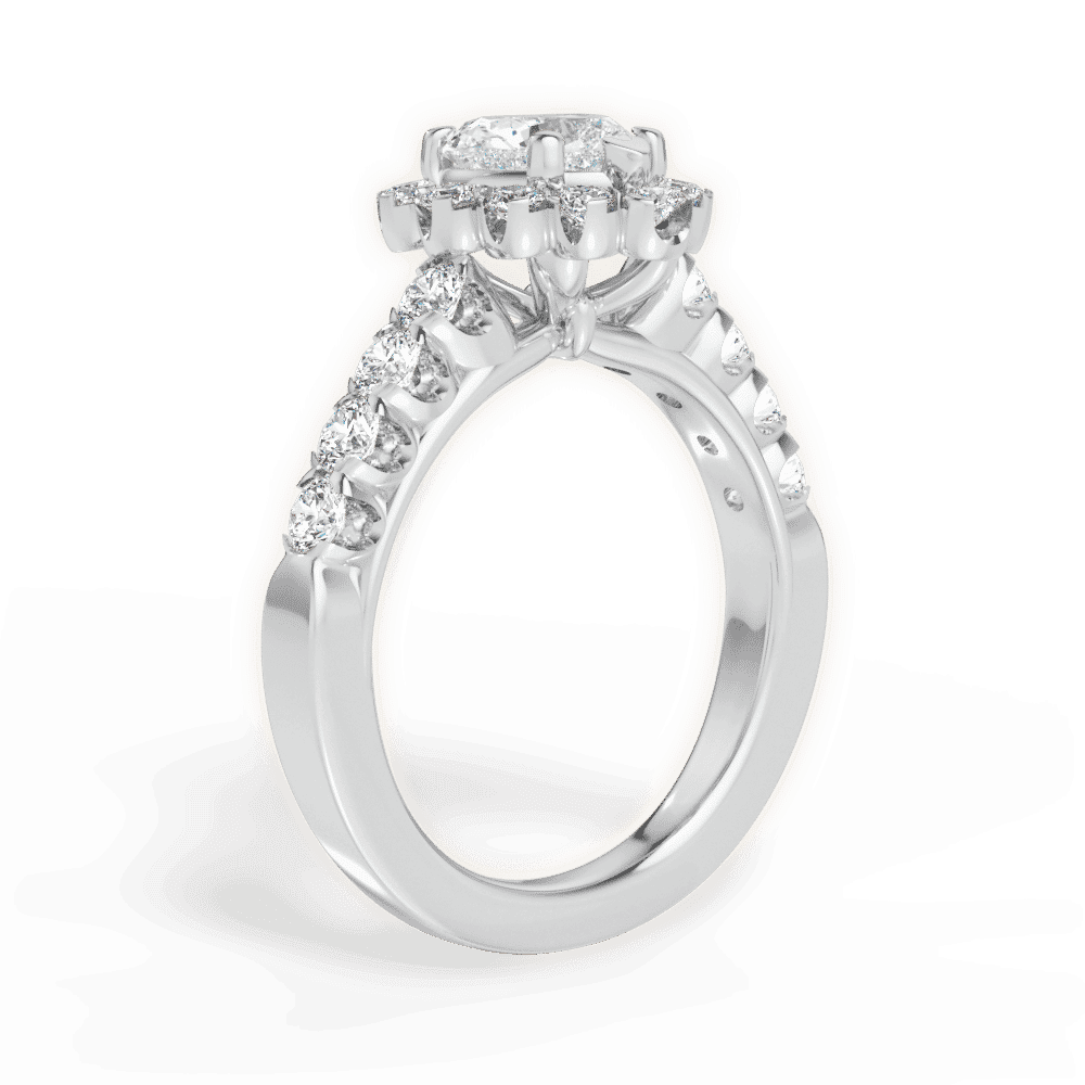 14kt White Gold/18kt White Gold/Platinum/heart/front