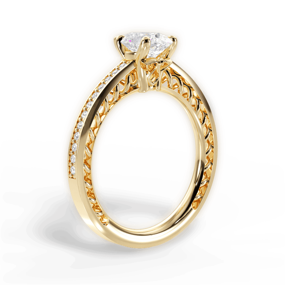14kt Yellow Gold/18kt Yellow Gold/pear/front