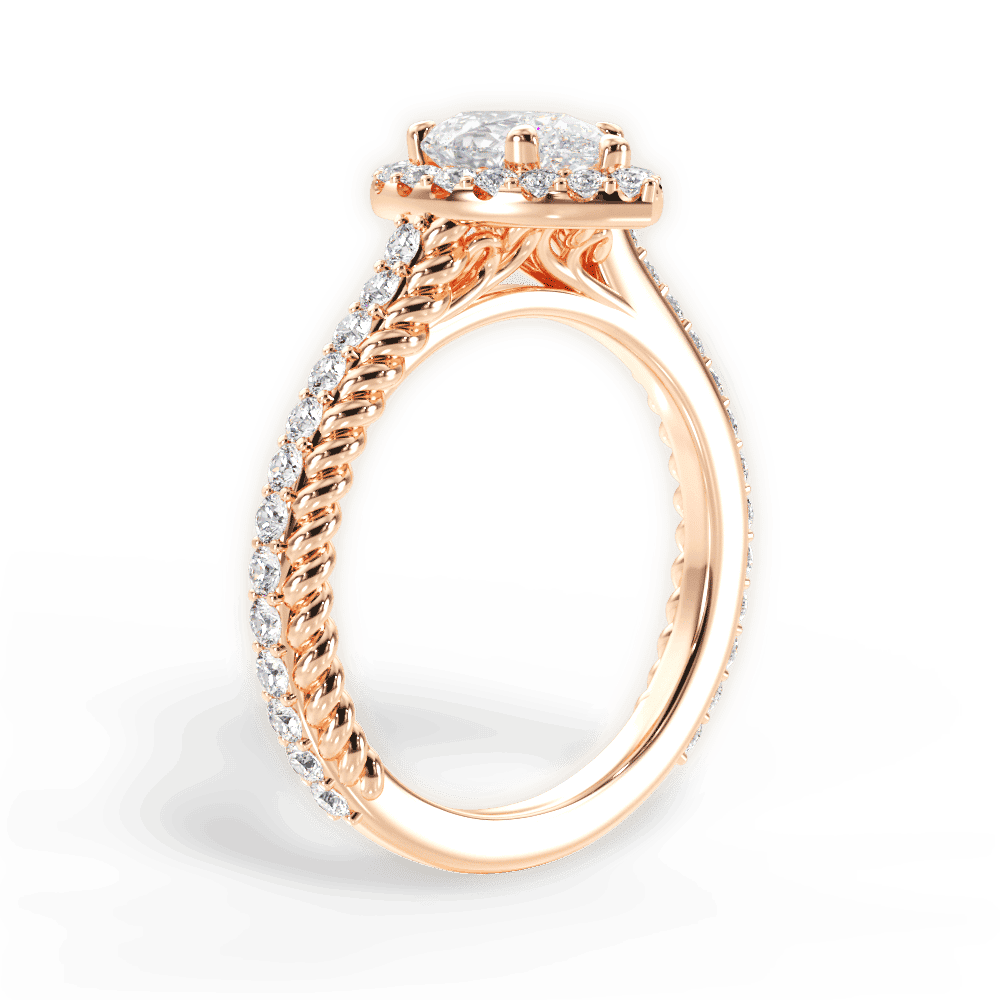 14kt Rose Gold/18kt Rose Gold/pear/front