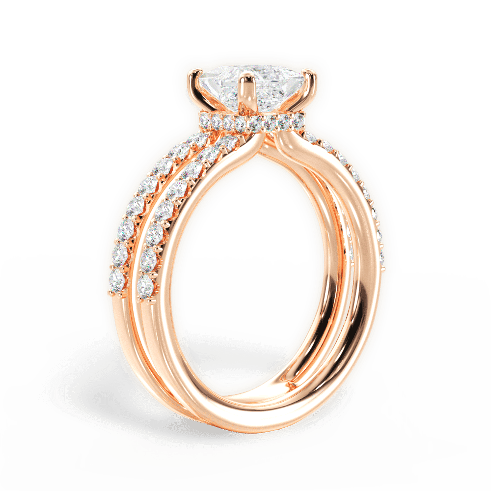 14kt Rose Gold/18kt Rose Gold/princess/front