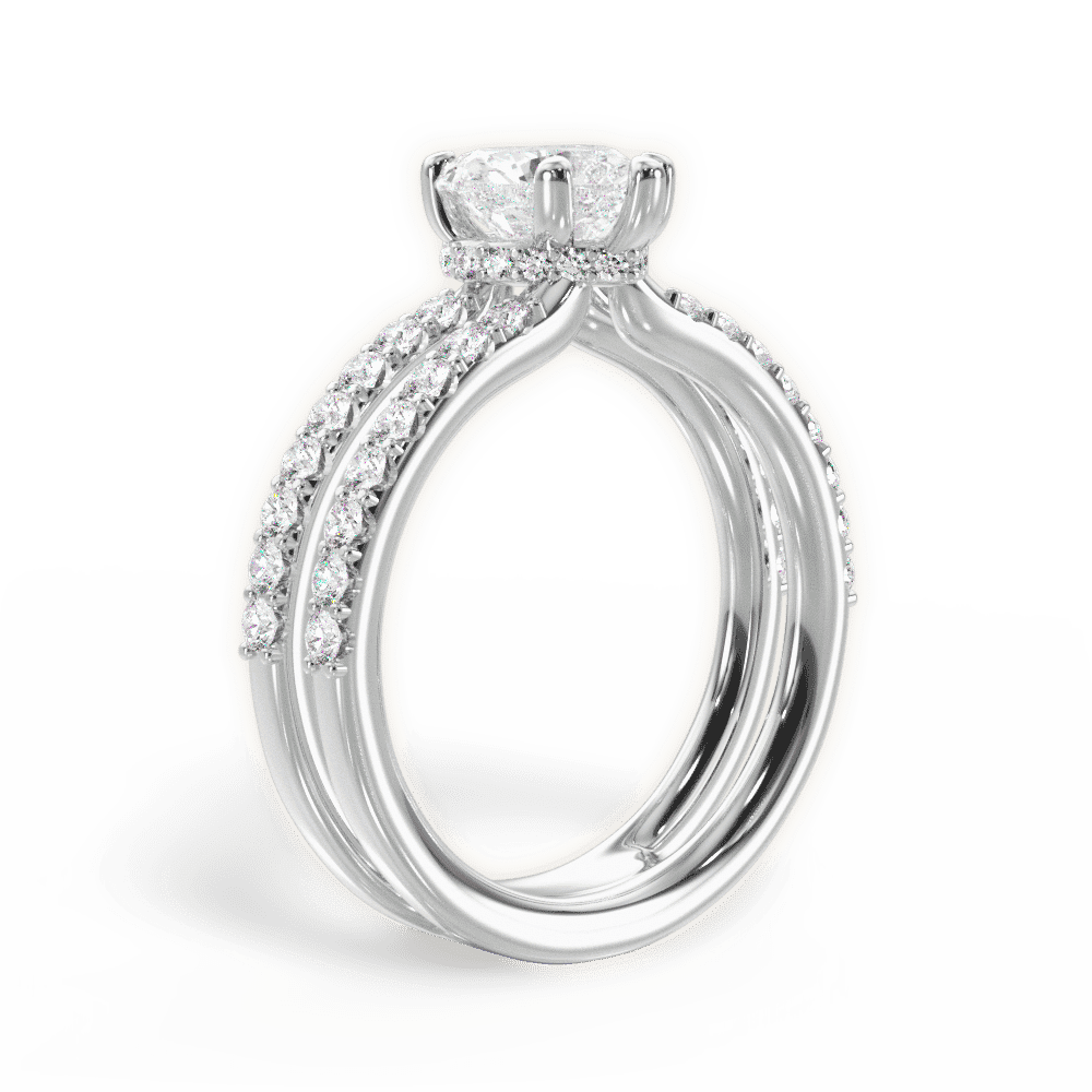 14kt White Gold/18kt White Gold/Platinum/heart/front