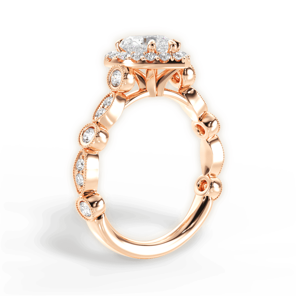 14kt Rose Gold/18kt Rose Gold/heart/front