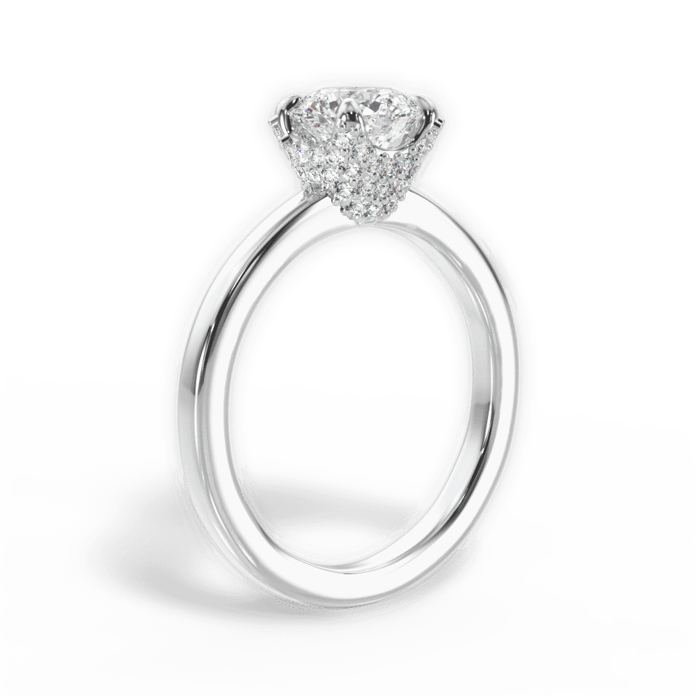 14kt White Gold/18kt White Gold/Platinum/round/front