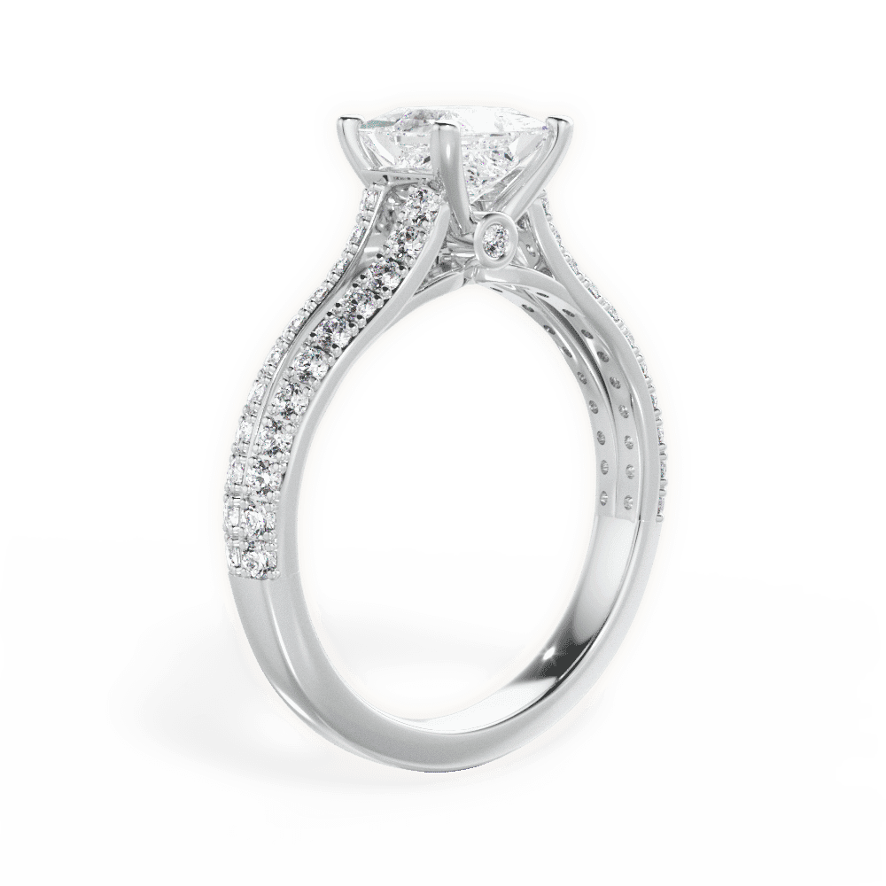 14kt White Gold/18kt White Gold/Platinum/princess/front