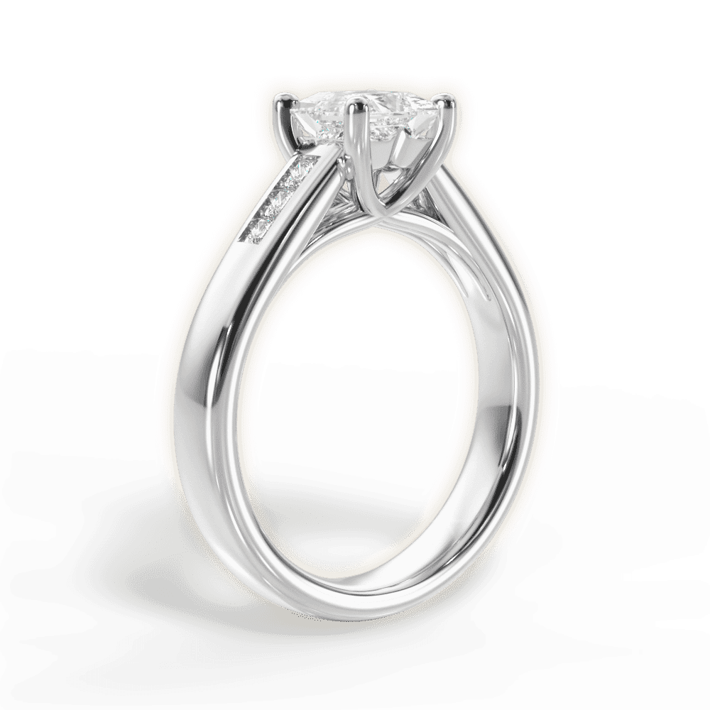 14kt White Gold/18kt White Gold/Platinum/princess/front