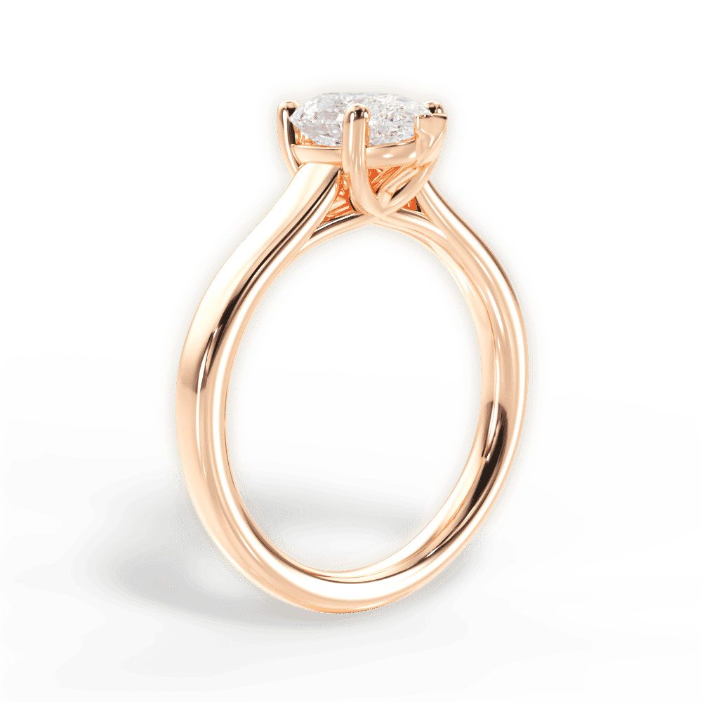 14kt Rose Gold/18kt Rose Gold/pear/front