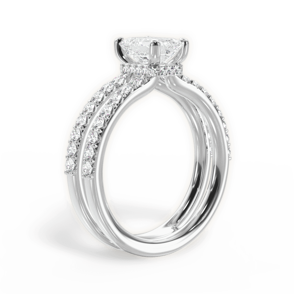 14kt White Gold/18kt White Gold/Platinum/emerald/front