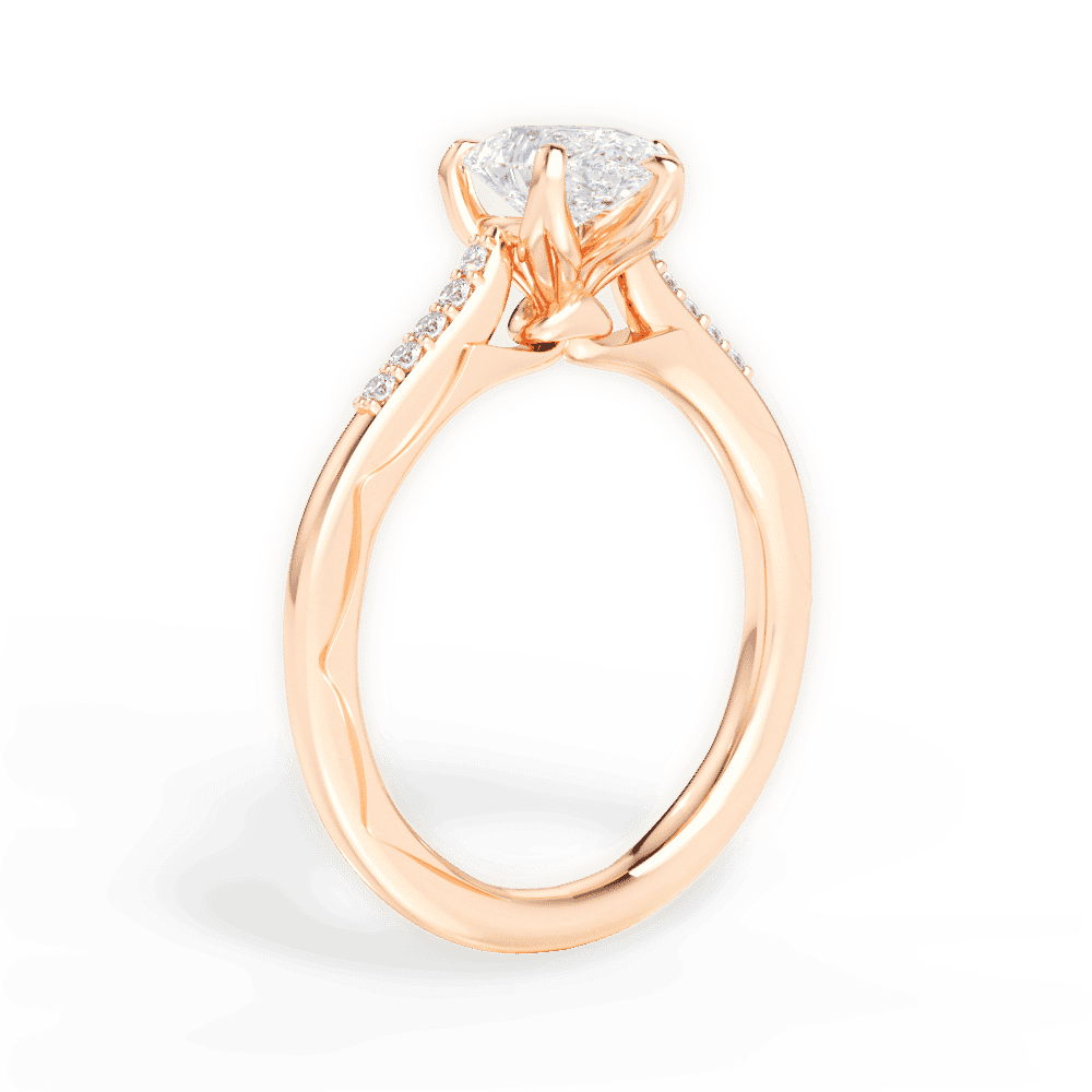 14kt Rose Gold/18kt Rose Gold/pear/front