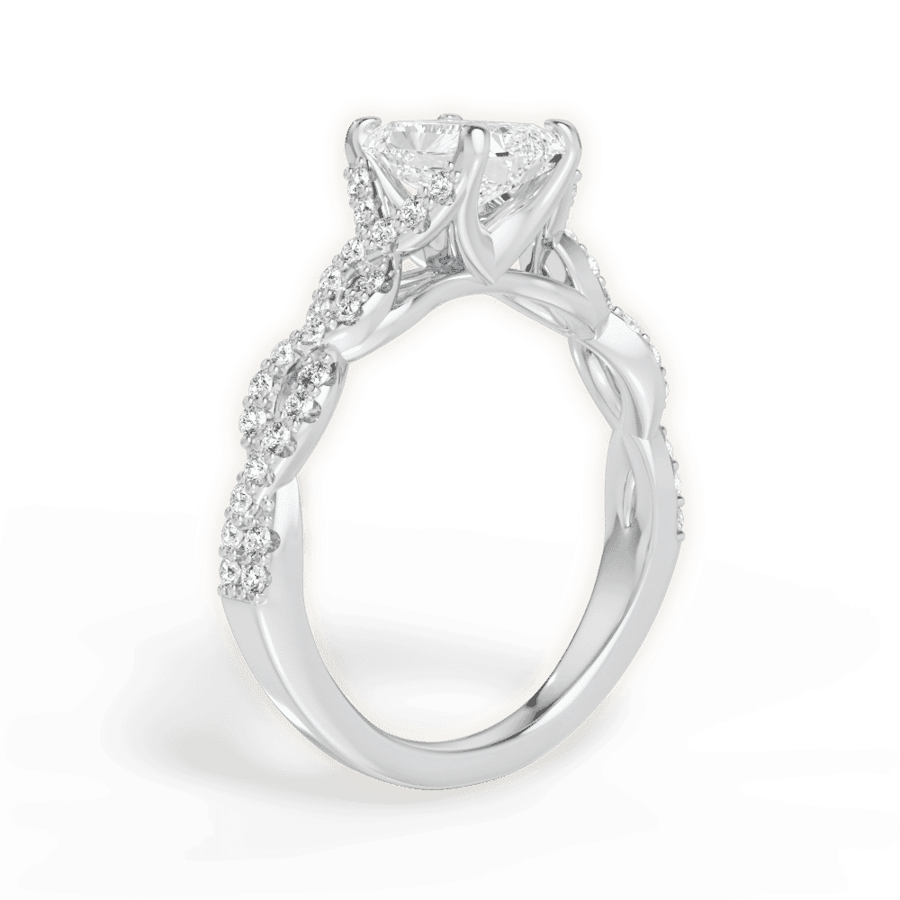 14kt White Gold/18kt White Gold/Platinum/radiant/front