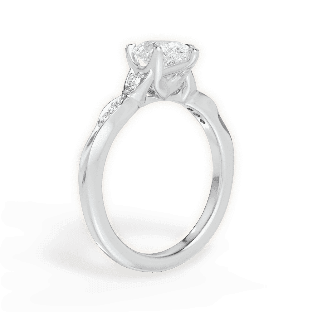 14kt White Gold/18kt White Gold/Platinum/pear/front