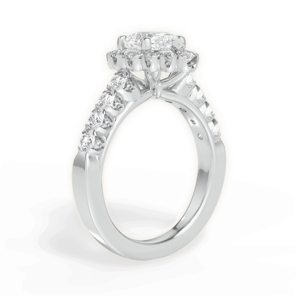 14kt White Gold/18kt White Gold/Platinum/pear/front