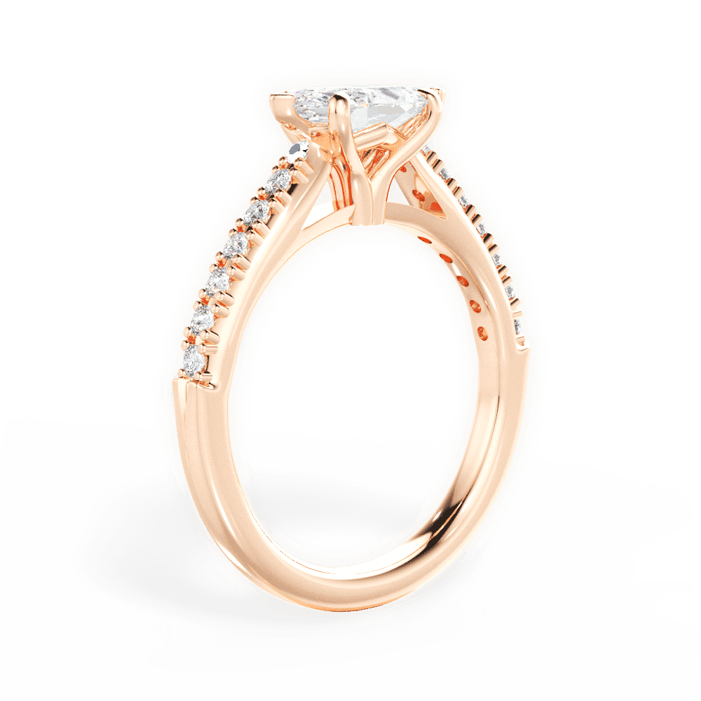 14kt Rose Gold/18kt Rose Gold/marquise/front