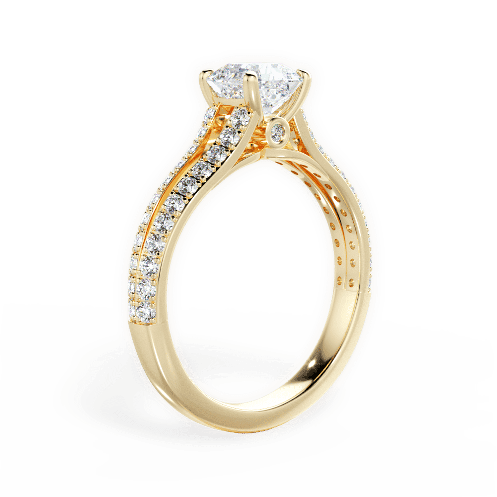 14kt Yellow Gold/18kt Yellow Gold/asscher/front