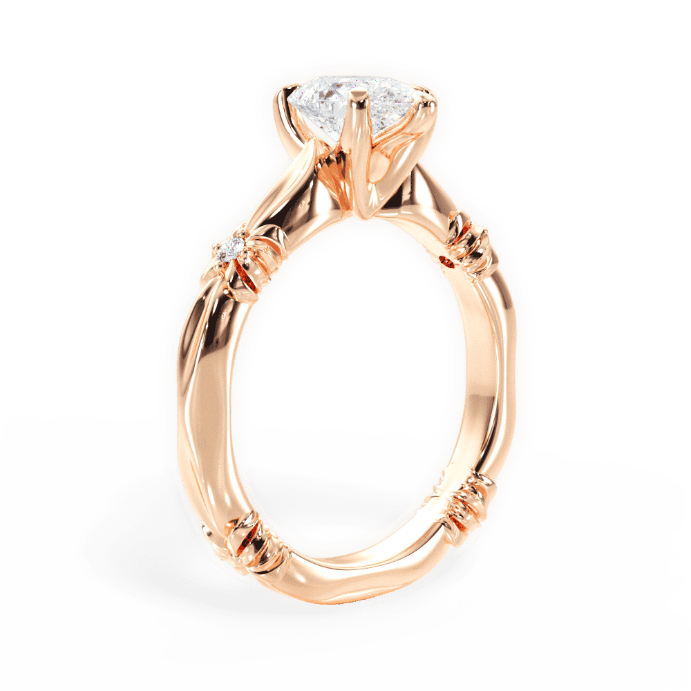 14kt Rose Gold/18kt Rose Gold/pear/front