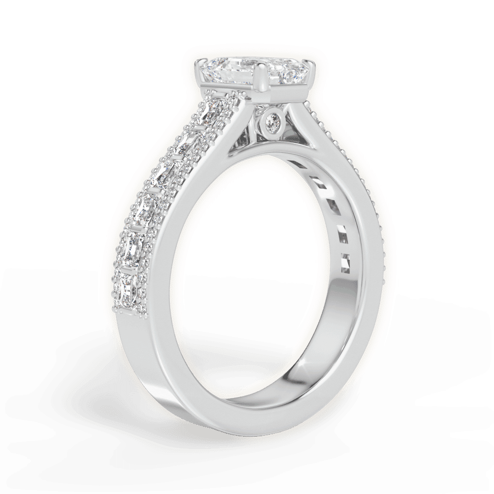 14kt White Gold/18kt White Gold/Platinum/emerald/front