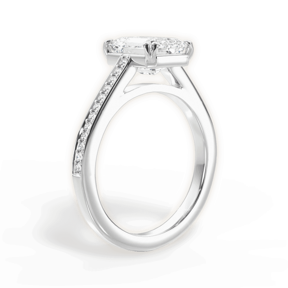 14kt White Gold/18kt White Gold/Platinum/emerald/front