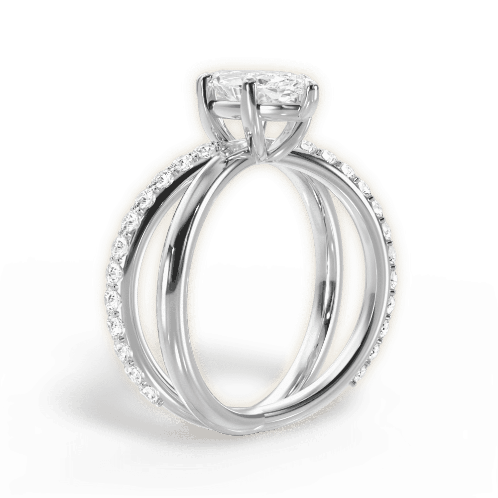 14kt White Gold/18kt White Gold/Platinum/marquise/front