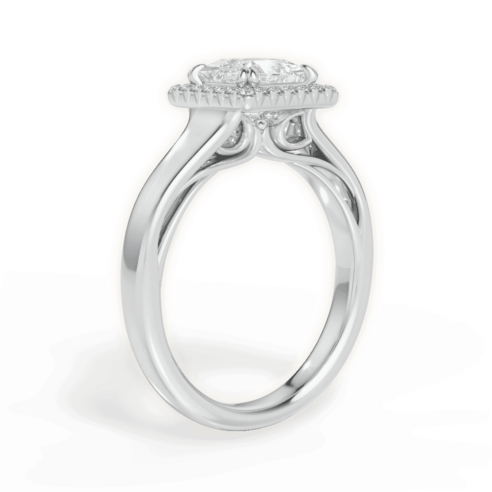 14kt White Gold/18kt White Gold/Platinum/princess/front