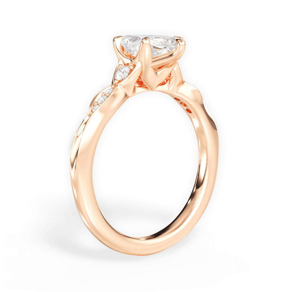 14kt Rose Gold/18kt Rose Gold/marquise/front