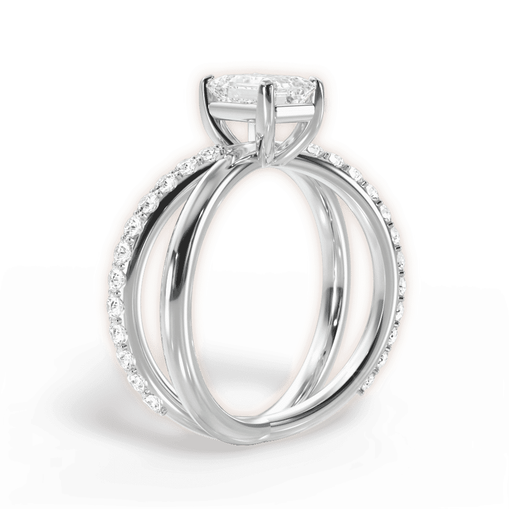 14kt White Gold/18kt White Gold/Platinum/emerald/front