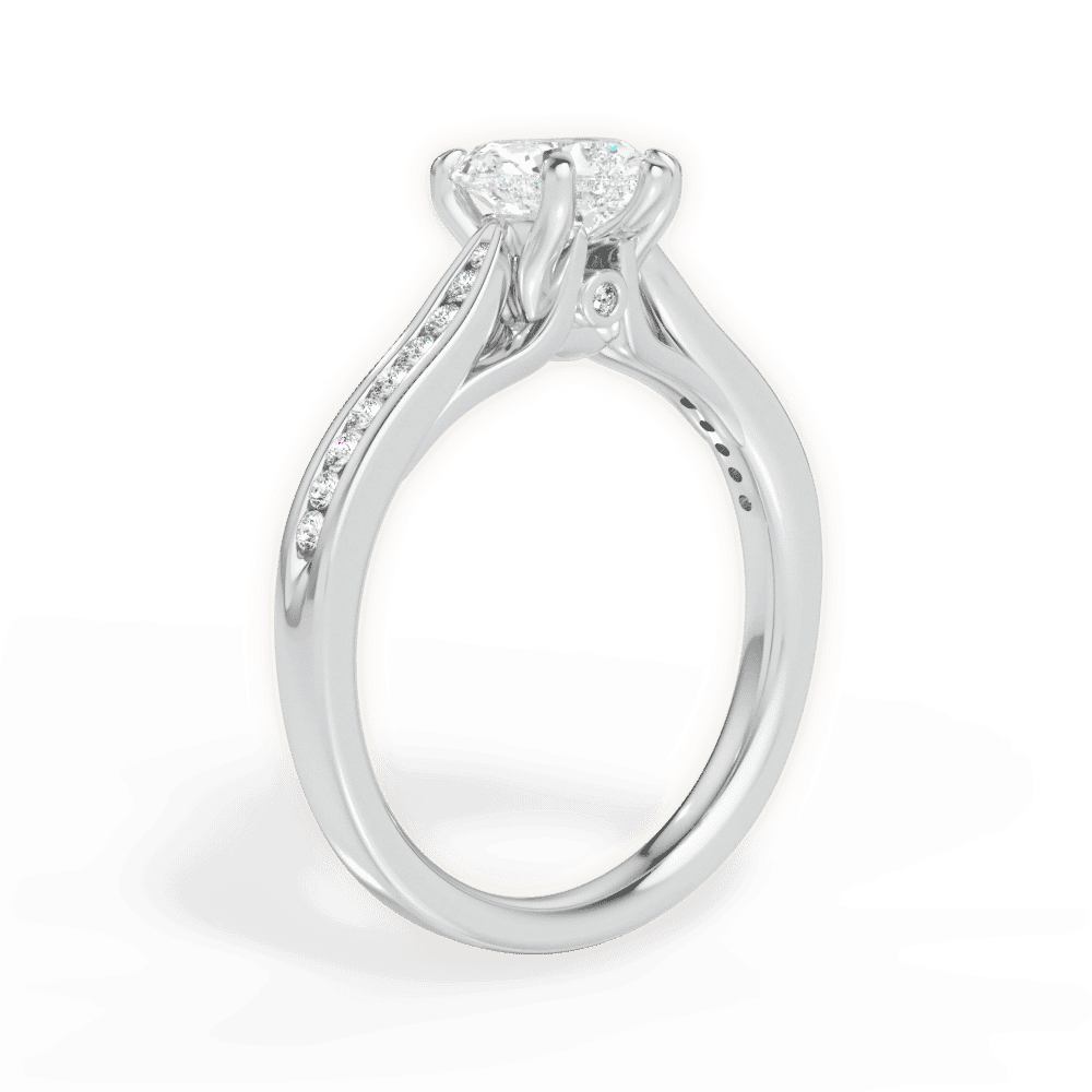 14kt White Gold/18kt White Gold/Platinum/heart/front