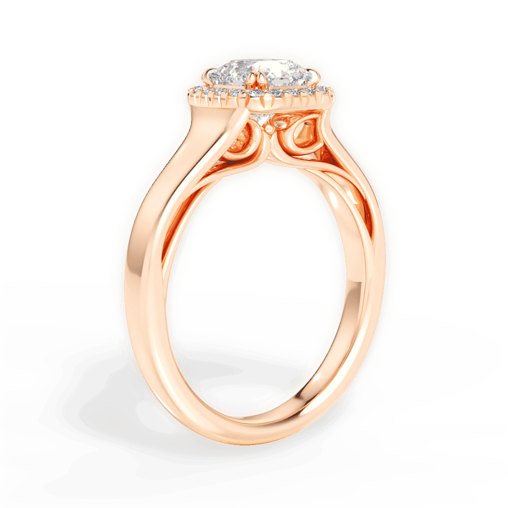 14kt Rose Gold/18kt Rose Gold/asscher/front